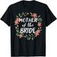 Mother of the Bride Floral Blush Wedding Gift Flowers T-Shirt - T-Shirt | Black