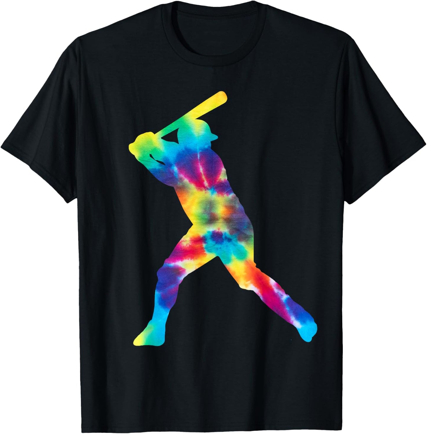 Baseball Fan Tie Dye Batter T-Shirt - T-Shirt | Black