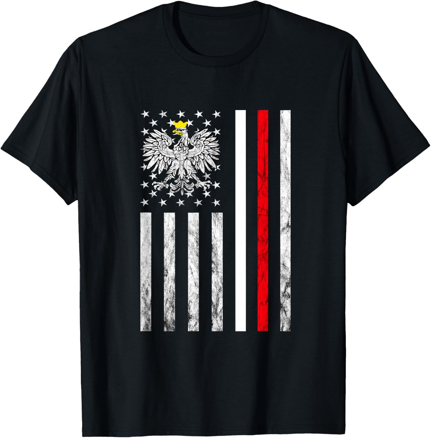 Polish Eagle Poland American USA Poland Flag Polish Roots T-Shirt - T-Shirt | Black