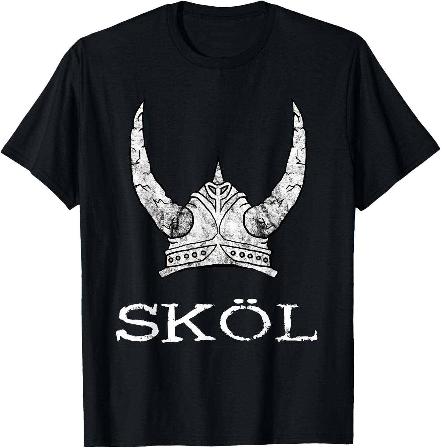 Skol Viking Helmet Nordic Scandinavian Norse Mythology T-Shirt - T-Shirt | Black