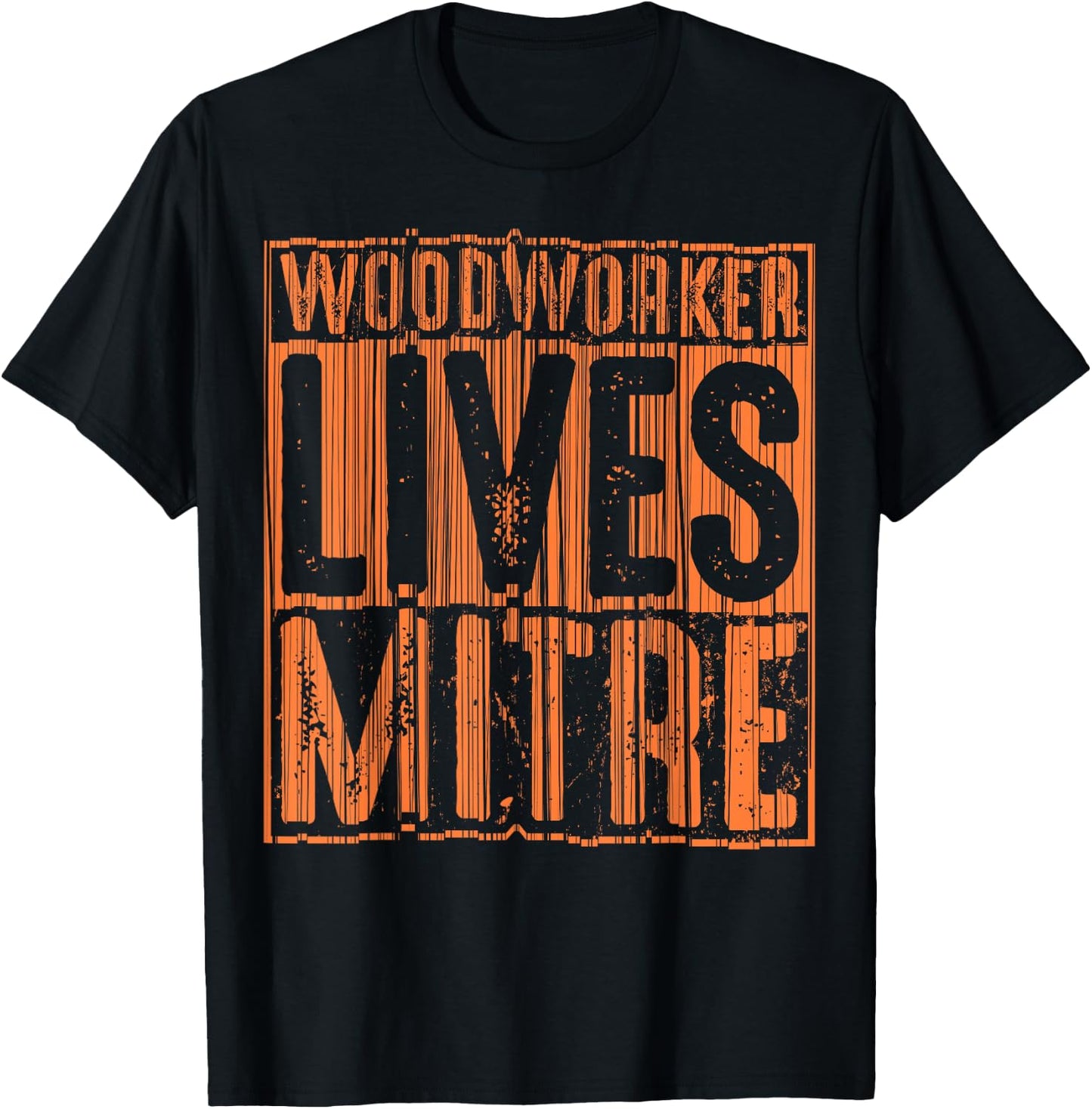 Funny Woodworker Lives Mitre Gift Cute Woodworking T-Shirt - T-Shirt | Black