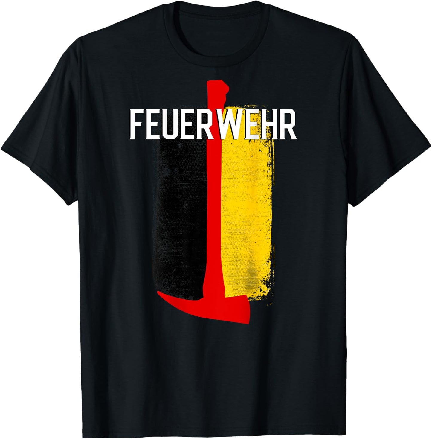 German Fire Rescue Department Fireman Uniform Flag T-Shirt - T-Shirt | Black