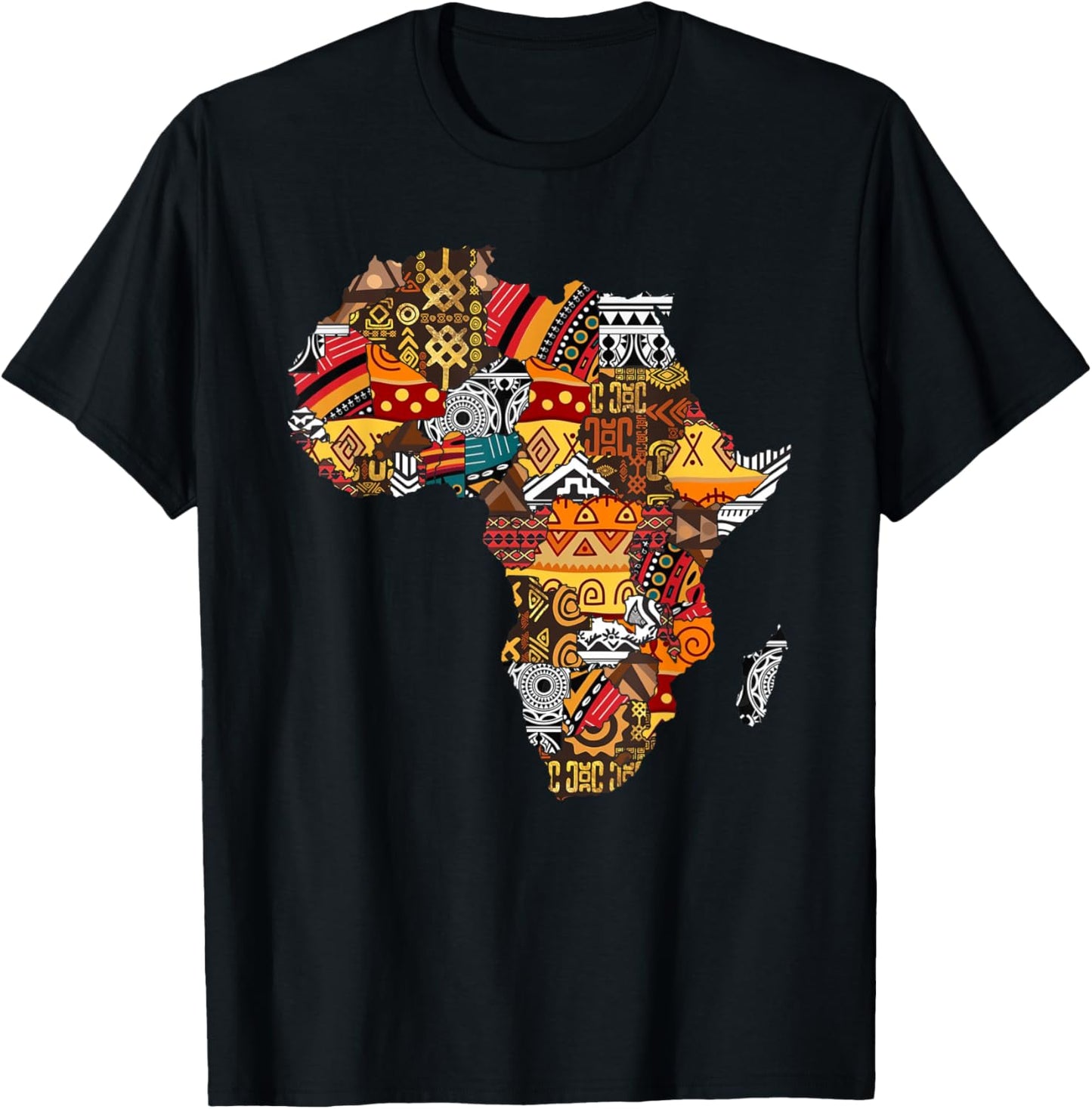 African Native Pride Funny Africa Map Heritage Pattern Gift Small T-Shirt - T-Shirt | Black