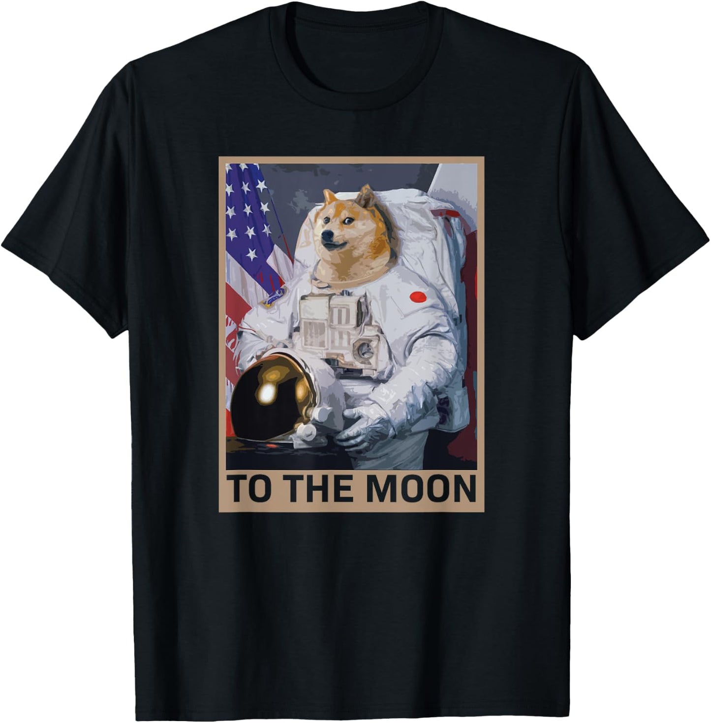 Dogecoin Astronaut To the Moon Blockchain HODL Crypto T-Shirt - T-Shirt | Black