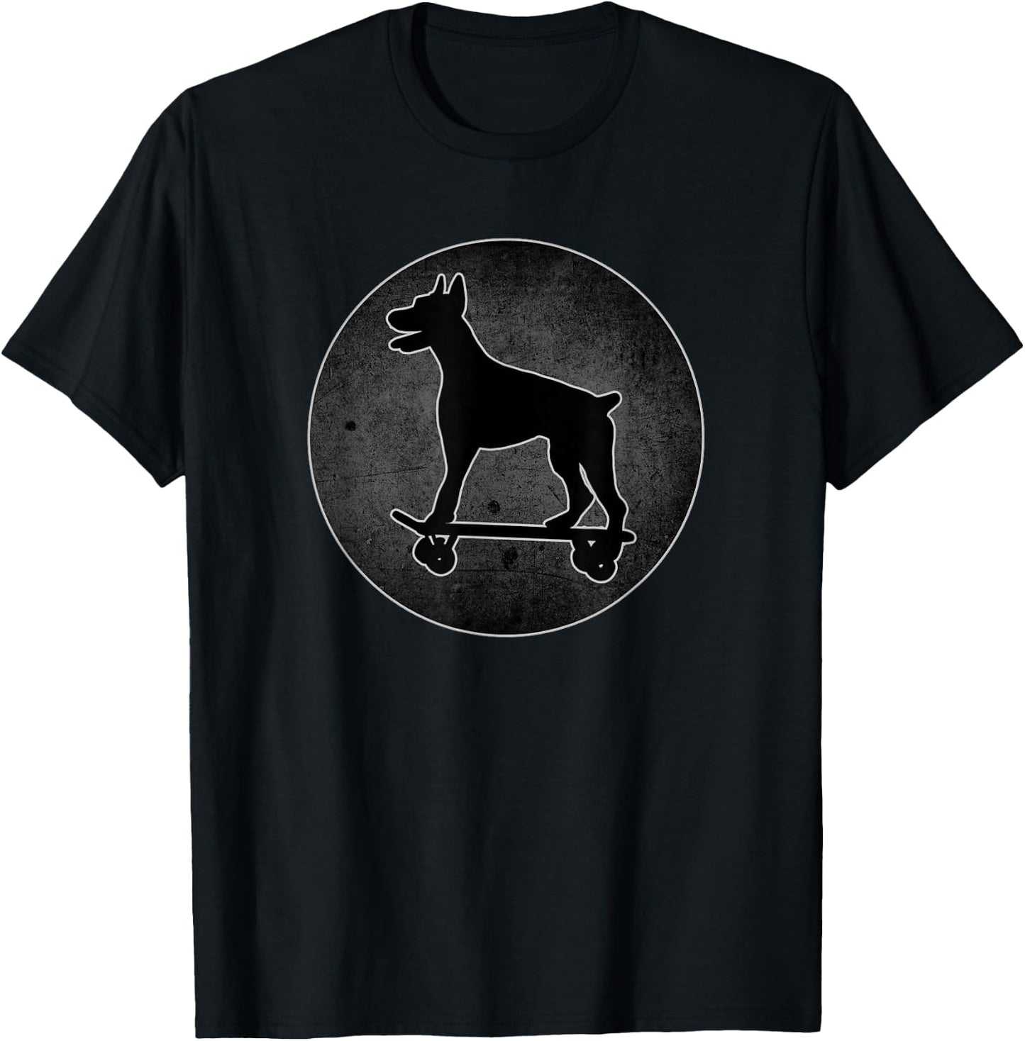 Skateboard Doberman Pinscher Gifts And Boys Dog T-Shirt - T-Shirt | Black