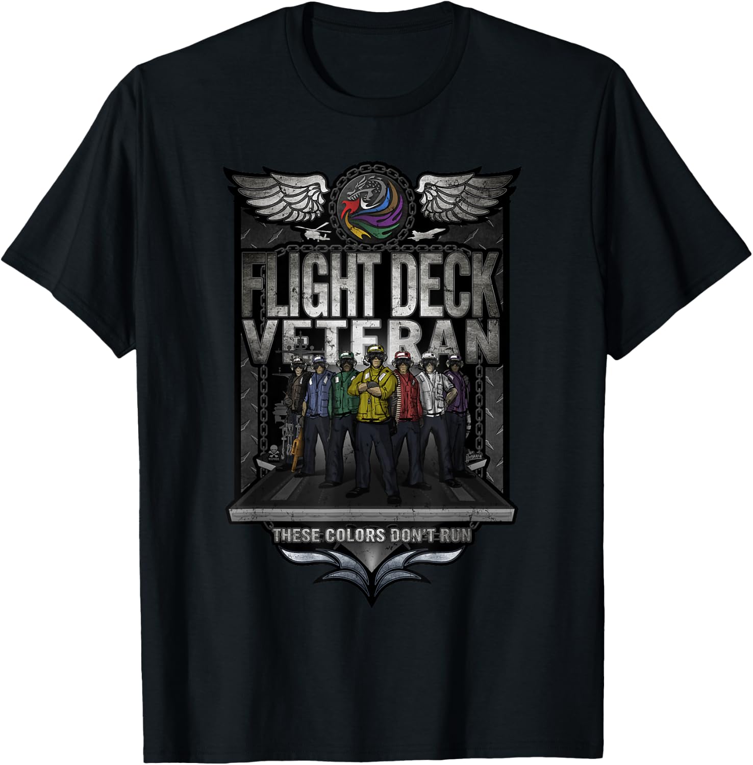 United States Naval Aircraft Carrier Flight Deck Veteran T-Shirt - T-Shirt | Black