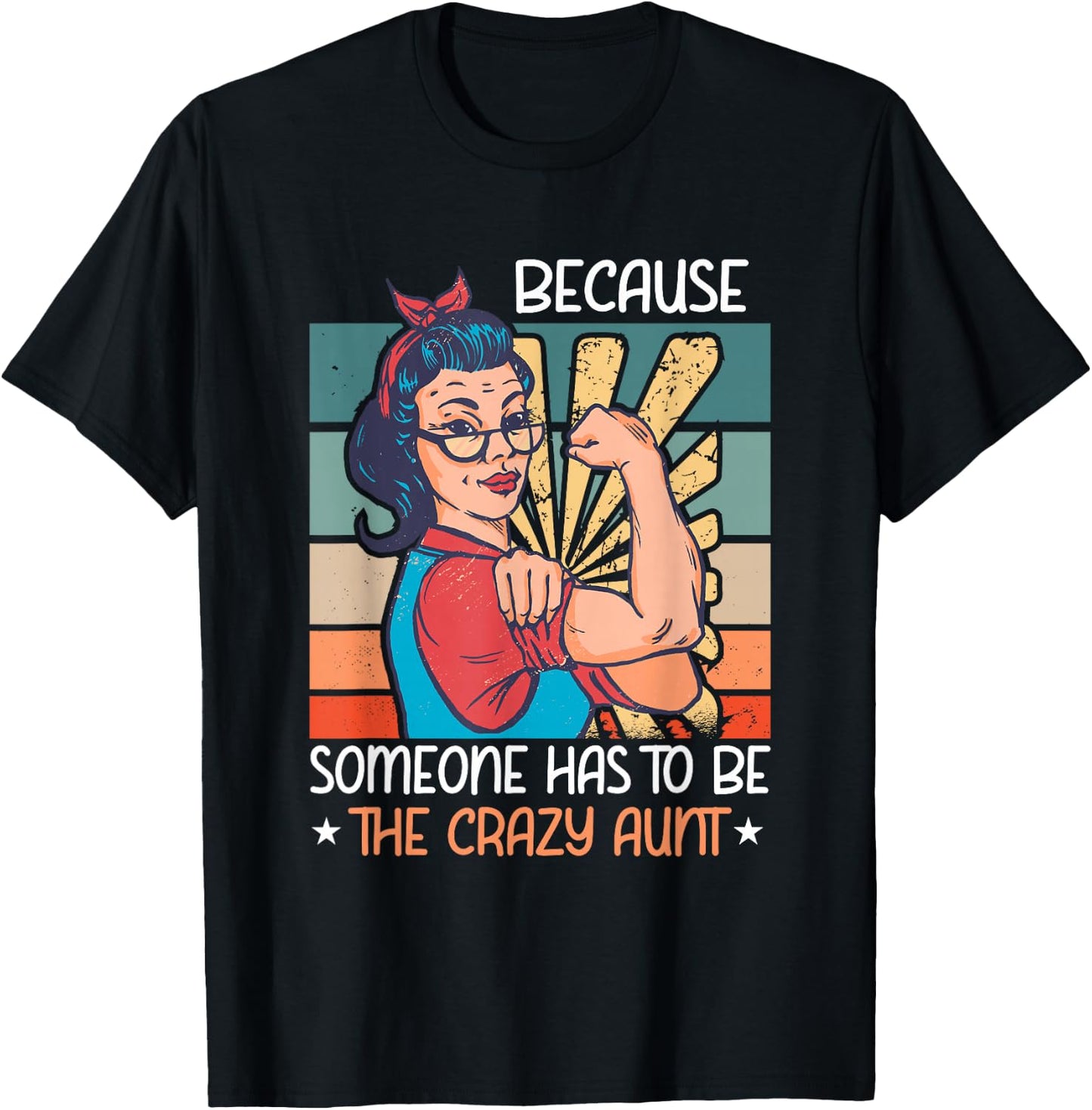 The The Crazy Aunt Auntie Woman Niece Retro Aunt T-Shirt - T-Shirt | Black