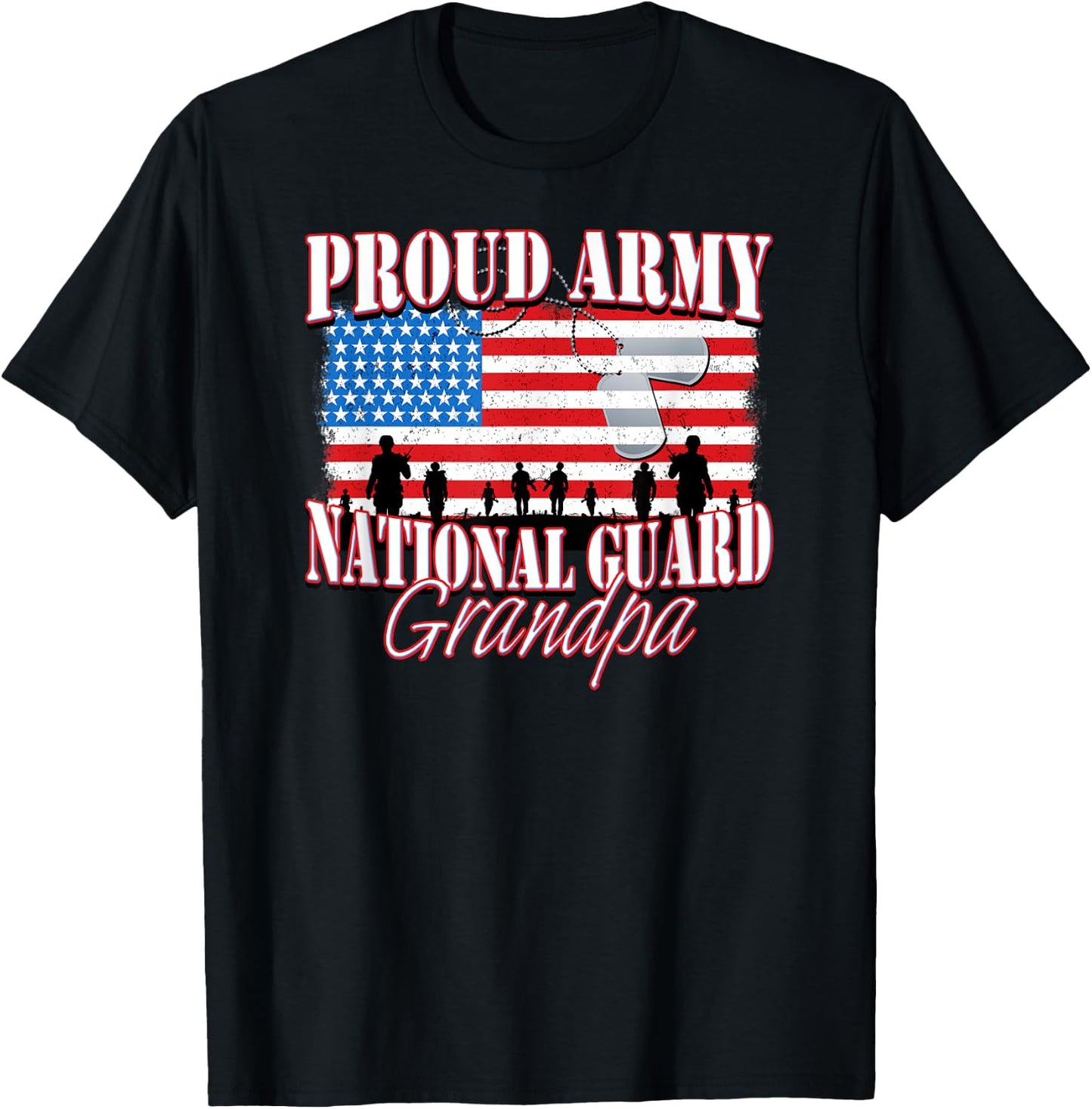 Proud Army National Guard Grandpa Shirt Grandparents Day T-Shirt - T-Shirt | Black