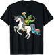 Leprechaun riding a Lepricorn Unicorn St Patricks Day T-Shirt - T-Shirt | Black