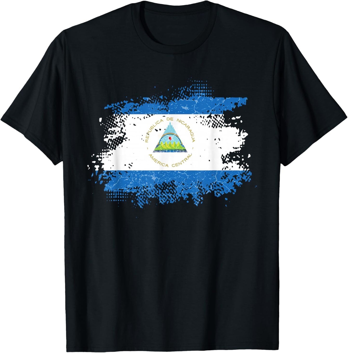Nicaragua Flag T-Shirt - T-Shirt | Black