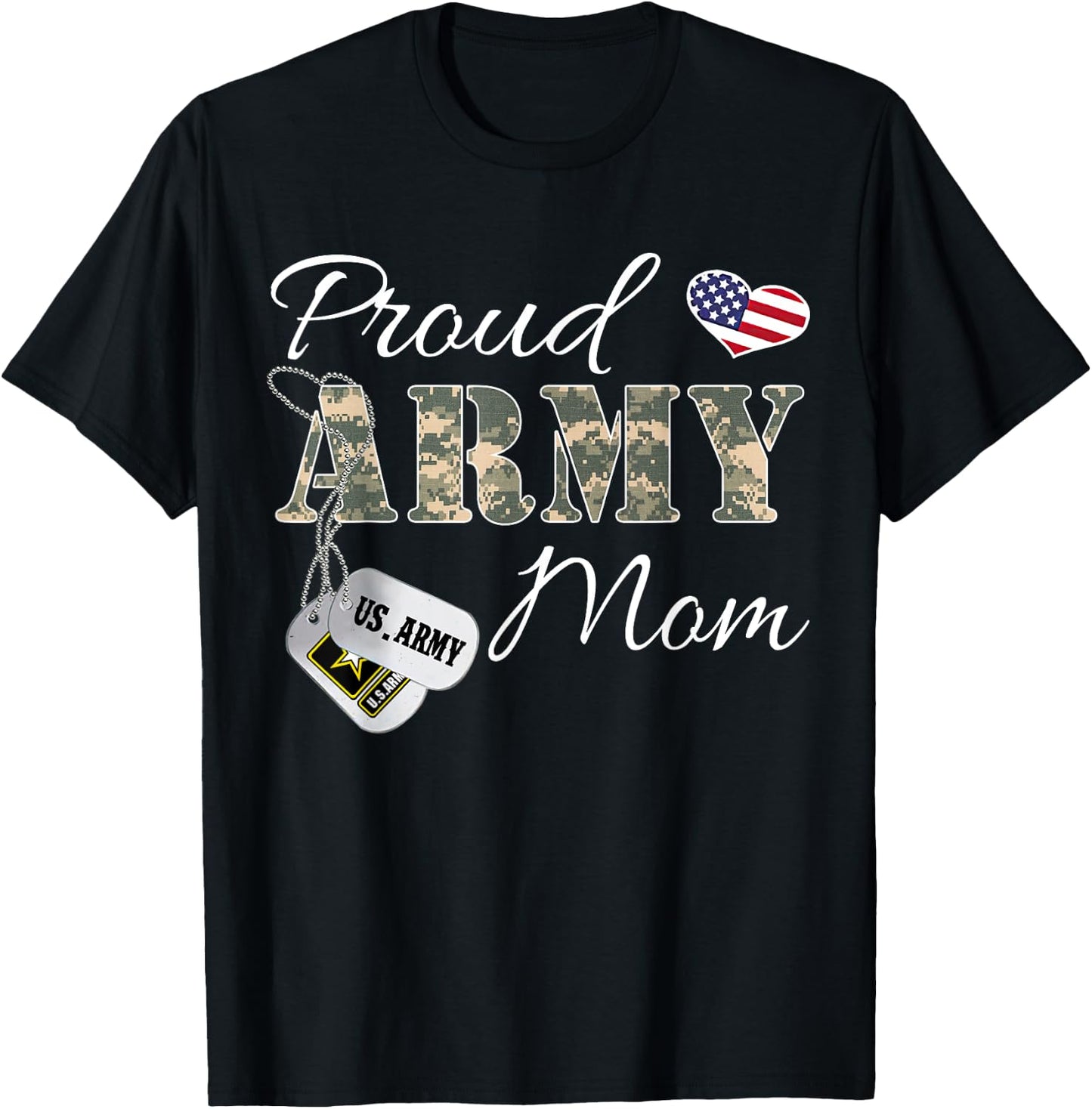 Proud Army Mom Army Graduation Gift Military Mom T-Shirt - T-Shirt | Black