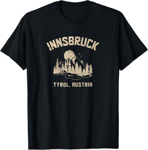 Innsbruck Austria Vintage Vacation in Tyrol T-Shirt - T-Shirt | Black
