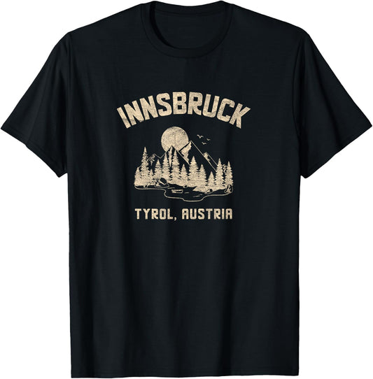 Innsbruck Austria Vintage Vacation in Tyrol T-Shirt - T-Shirt | Black