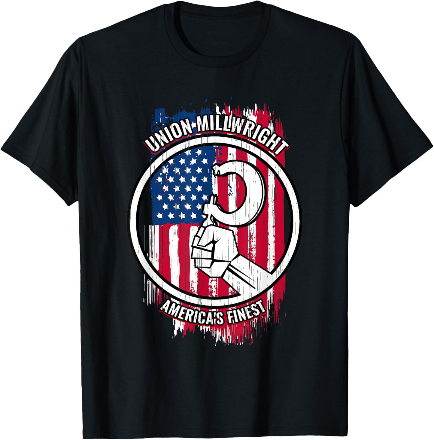 Union Millwright American Gifts for Millwrights T-Shirt - T-Shirt | Black