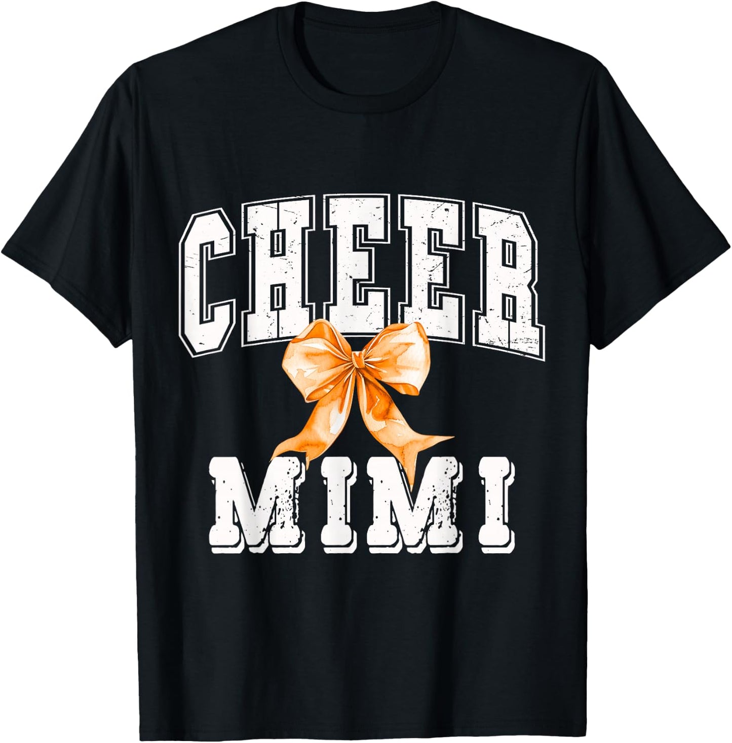 Cheer MIMI Coquette Orange Bow Cheerleader T-Shirt - T-Shirt | Black