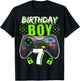 Birthday Boy 7 Video Game Controller Gamer 7th Birthday Gift T-Shirt - T-Shirt | Black