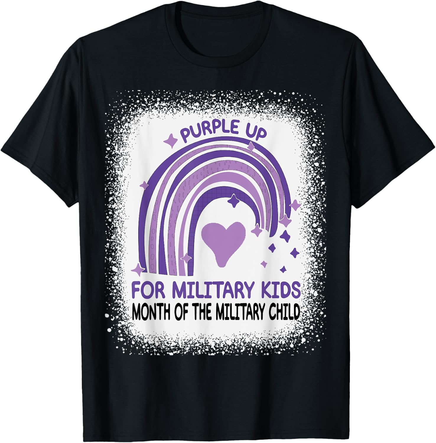Purple Up For Military Kids Month Of The Military Child T-Shirt - T-Shirt | Black