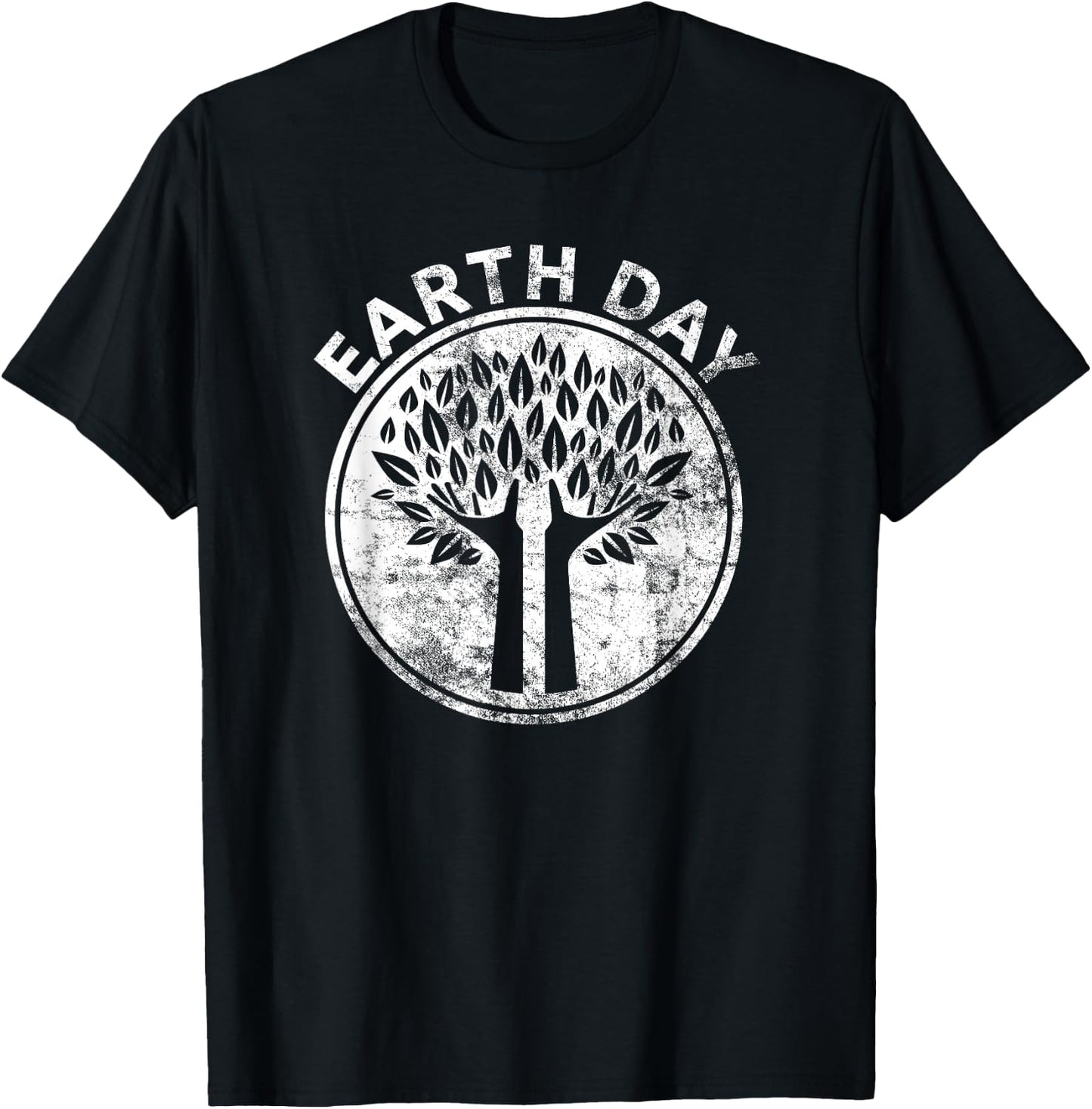 EARTH DAY T SHIRT Hands Tree Lover Nature Men Women Kids T-Shirt - T-Shirt | Black