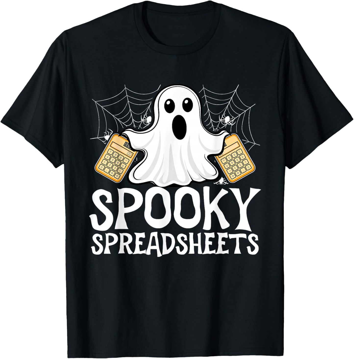 Spooky Accountant Halloween Trick Or Treat Spreadsheet T-Shirt - T-Shirt | Black