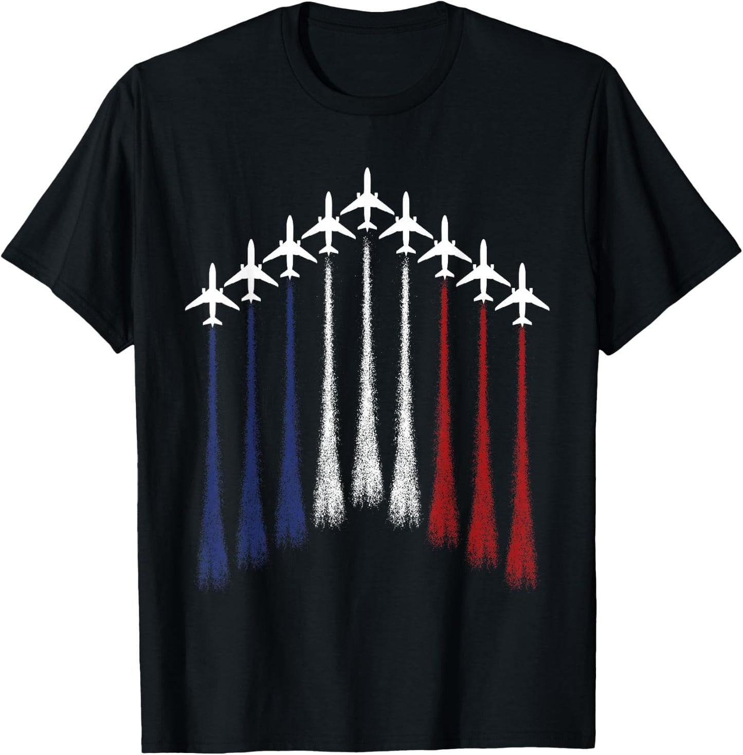 USA Flag Aviation Airplane Pilot Patriotic Flying T-Shirt - T-Shirt | Black