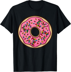 Donut Sprinkles Doughnut Frying Dough Candy Snack Dessert T-Shirt - T-Shirt | Black