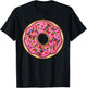 Donut Sprinkles Doughnut Frying Dough Candy Snack Dessert T-Shirt - T-Shirt | Black