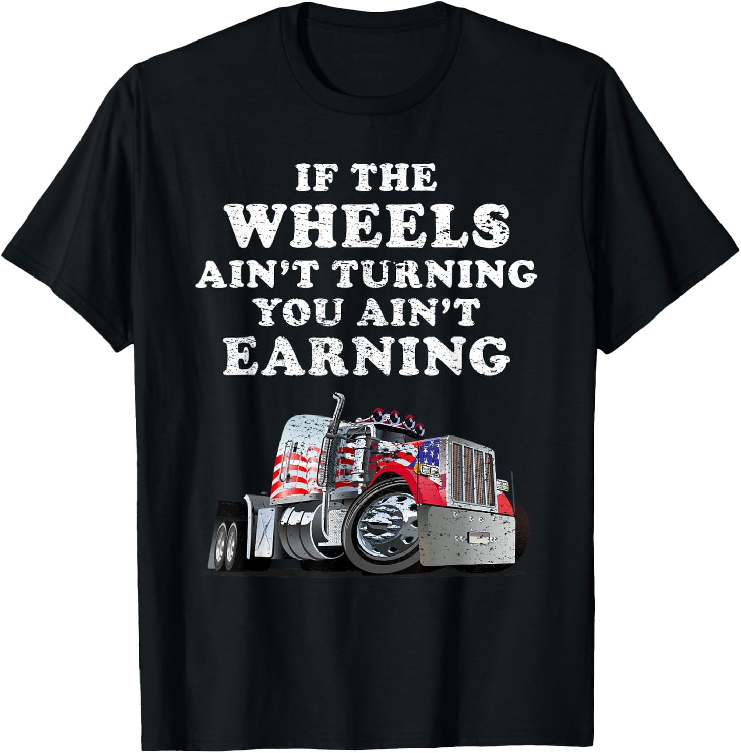 USA Trucker | Funny Truck Driver T-Shirt - T-Shirt | Black