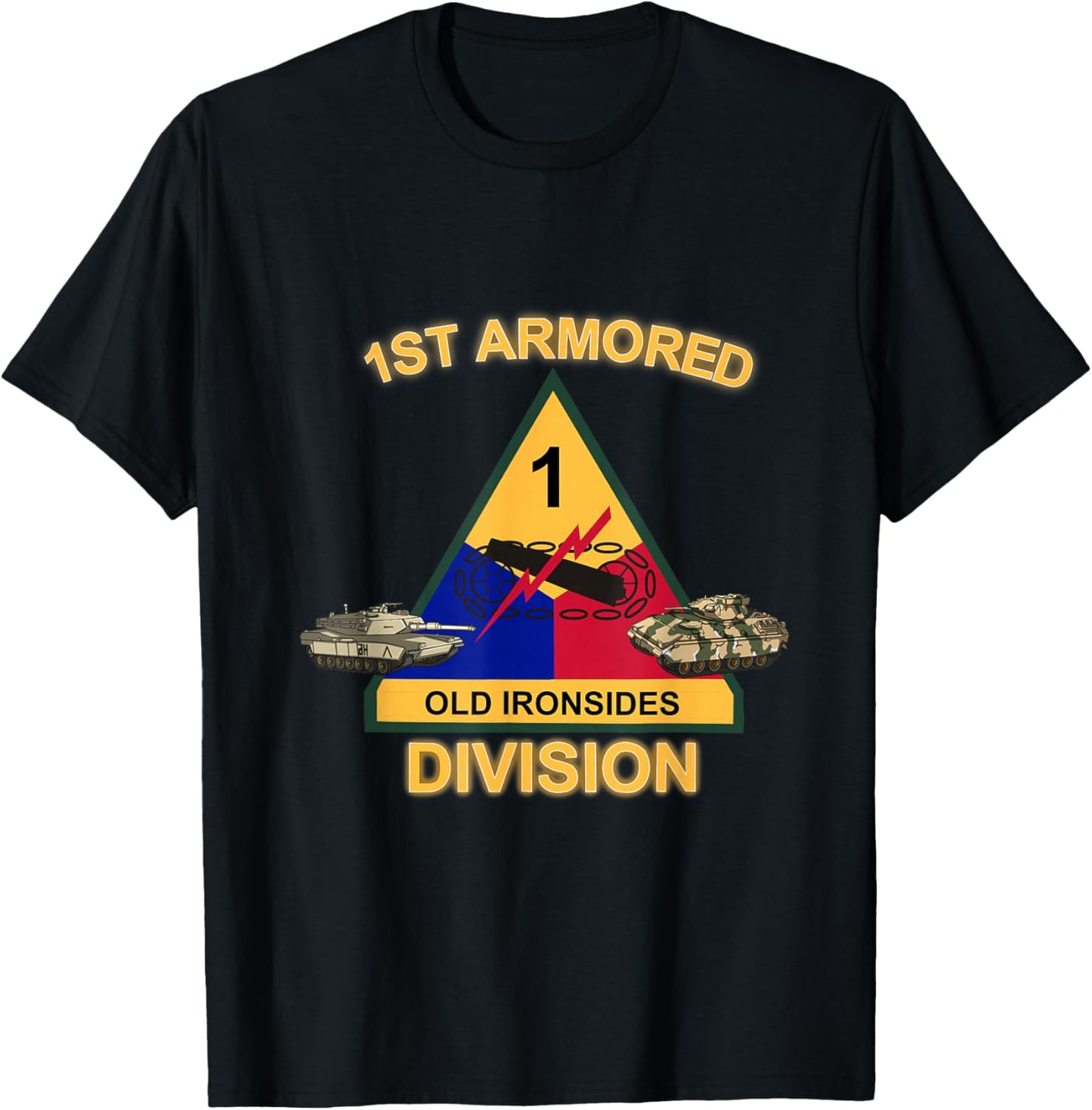 1st Armored Div - Old Ironsides design T-Shirt - T-Shirt | Black