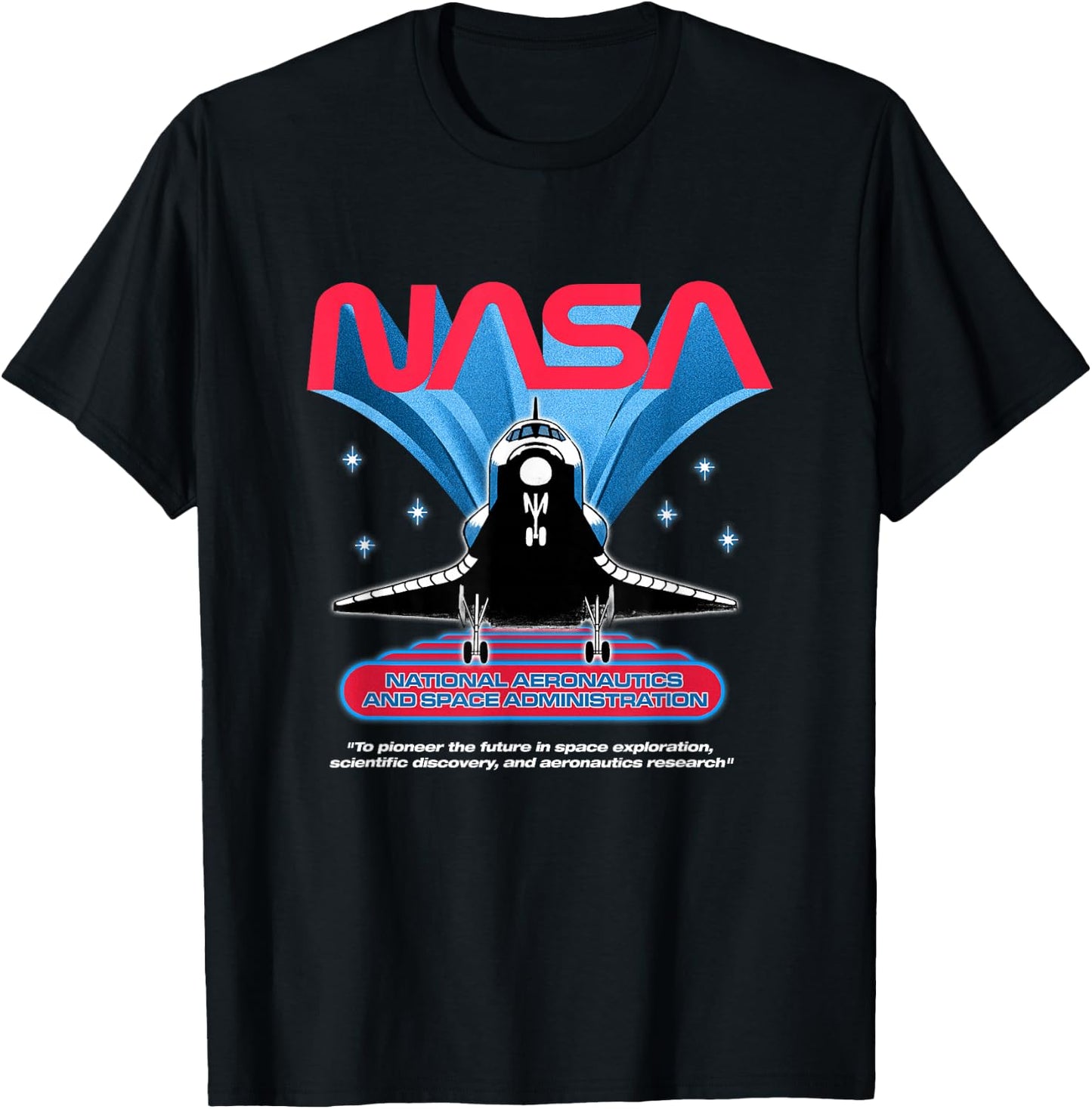NASA Pioneer Vintage Space Shuttle with Logo Space Science T-Shirt - T-Shirt | Black