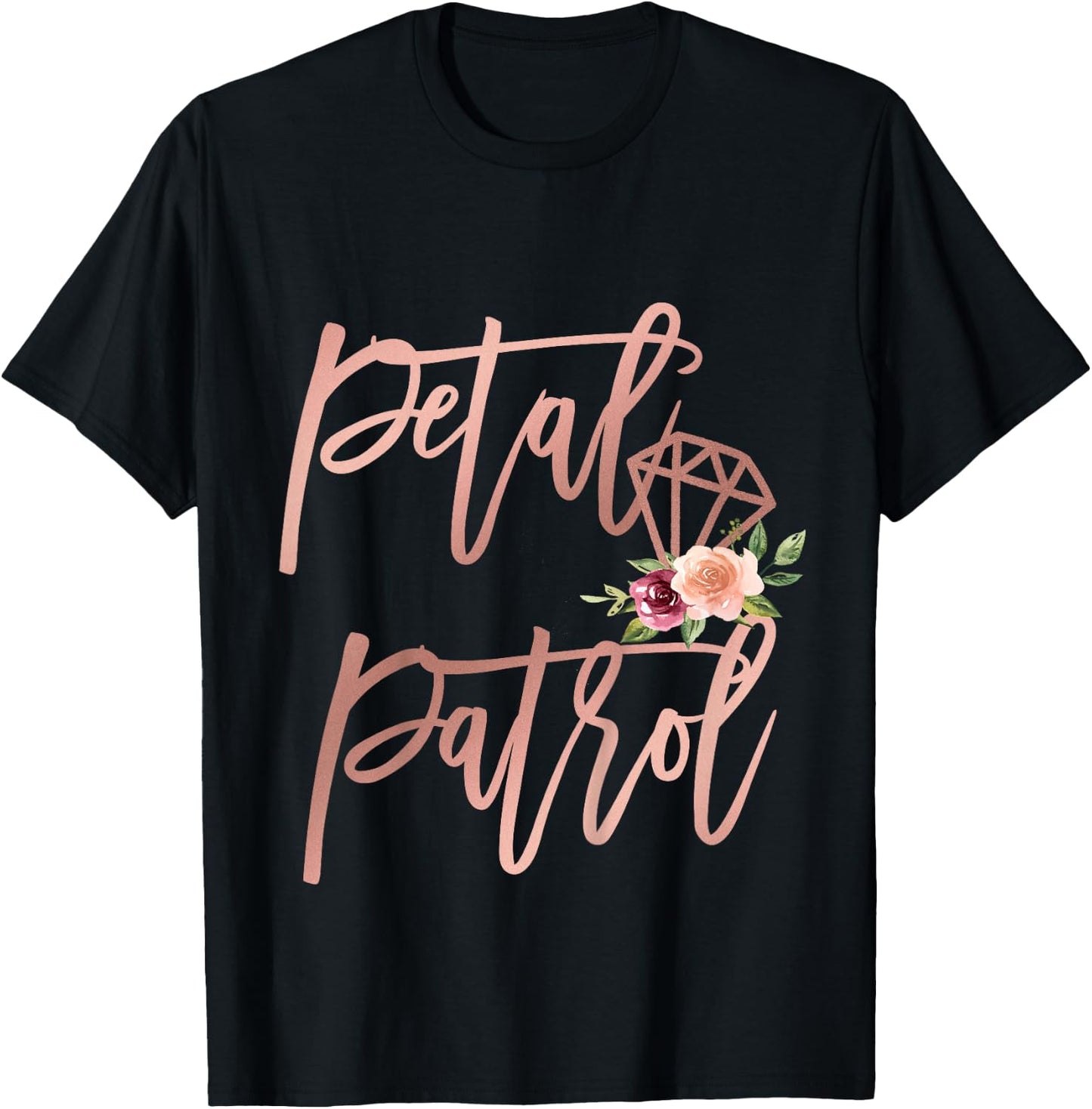 Flower Girl Toddler Niece Bridesmaid Proposal Petal Patrol T-Shirt - T-Shirt | Black