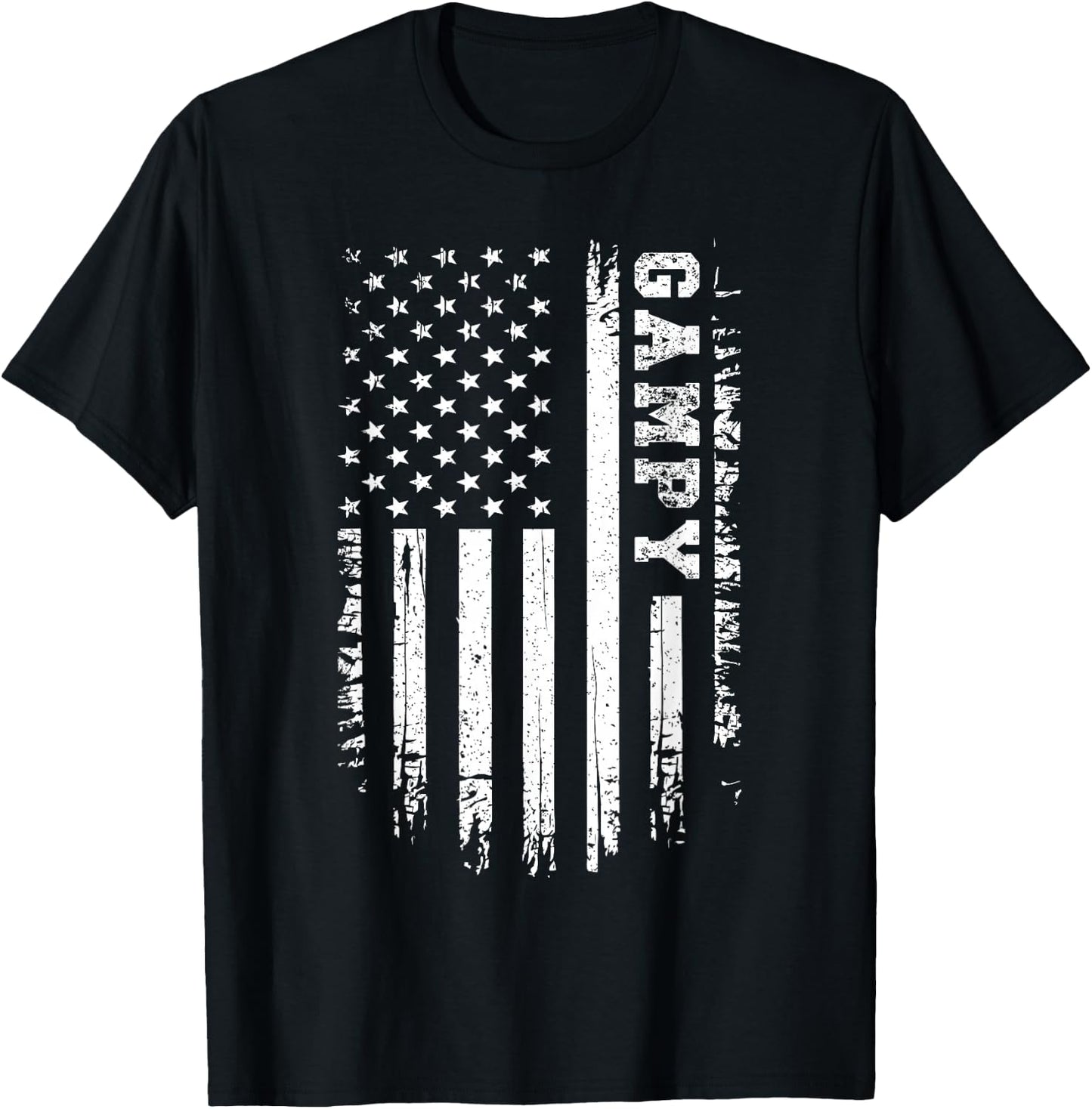 Vintage Gampy American Flag 4th of July USA Retro T-Shirt - T-Shirt | Black