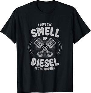 Funny Car Guy - I Love The Smell of Diesel in The Morning T-Shirt - T-Shirt | Black