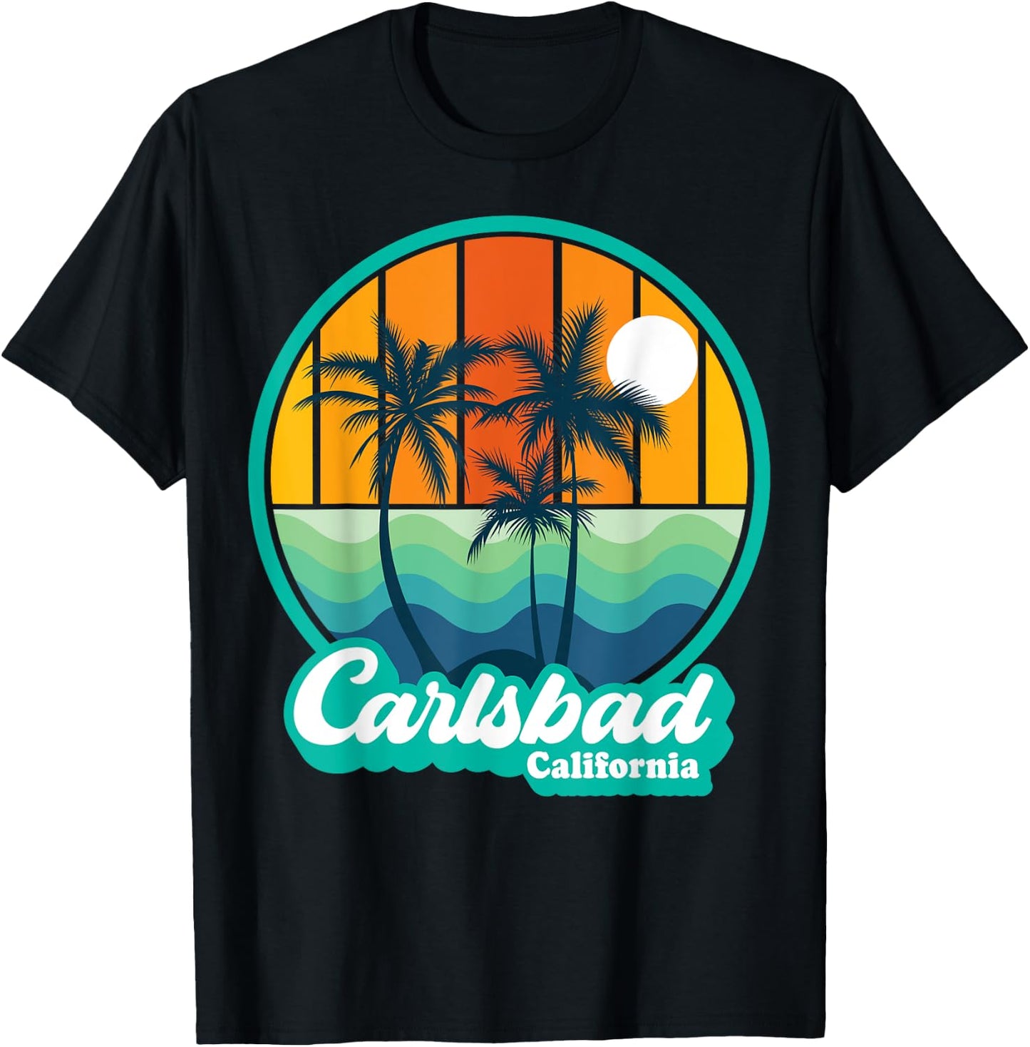 Vintage Carlsbad California Summer Vacation Beach Souvenirs T-Shirt - T-Shirt | Black