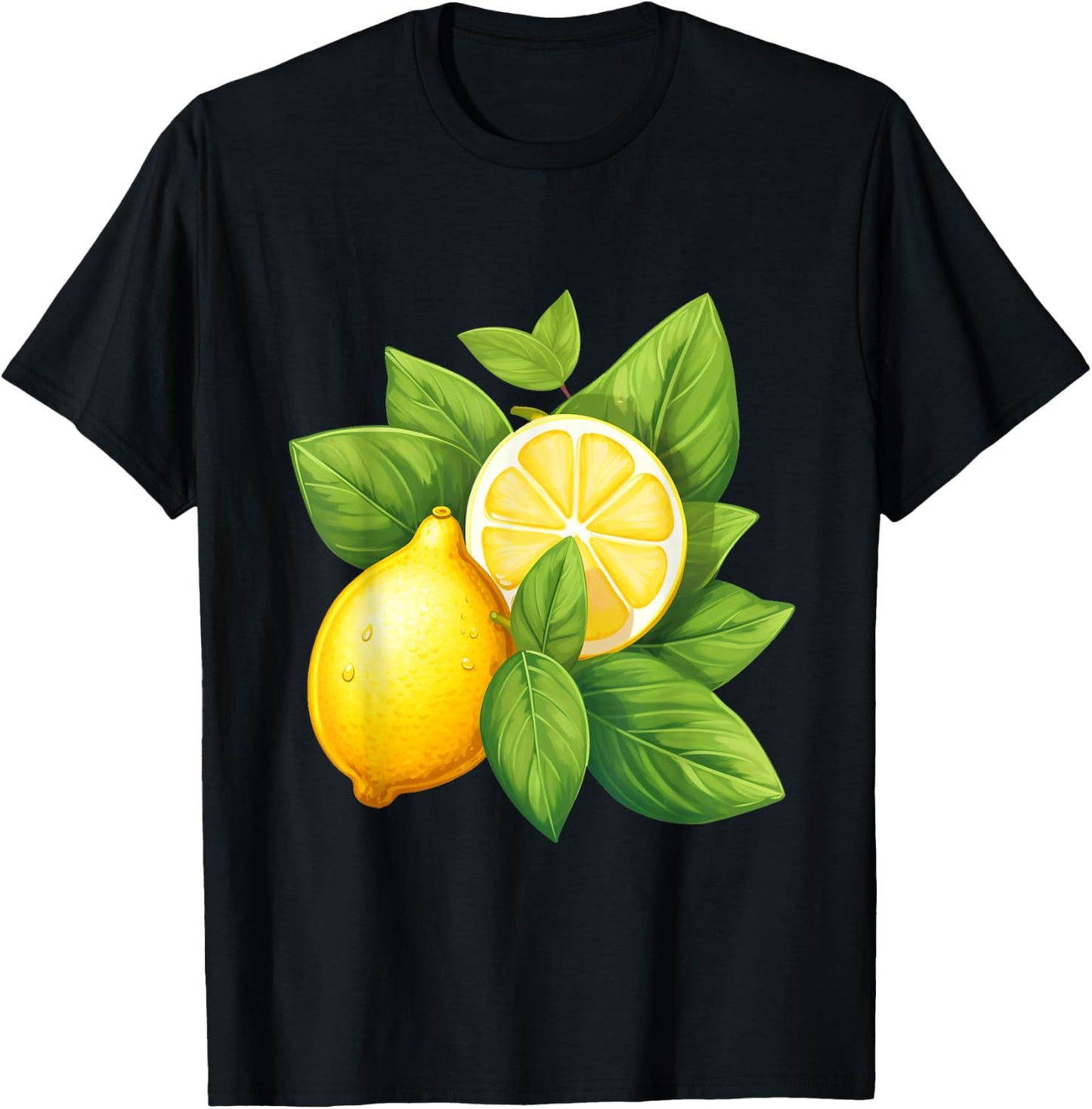 Lemon Citrus Fruit Cute Graphic T- , Women, and Kids T-Shirt - T-Shirt | Black