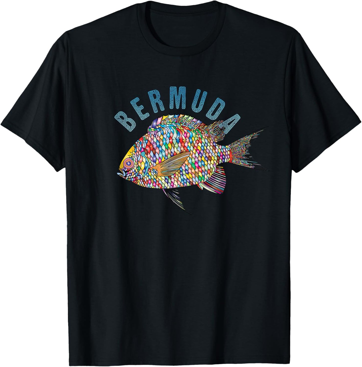 Bermuda Beach Design / Souvenir Illustration T-Shirt - T-Shirt | Black