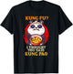 Chinese Food Pun Kung Fu Funny Panda Eating Kung Pao Lover T-Shirt - T-Shirt | Black