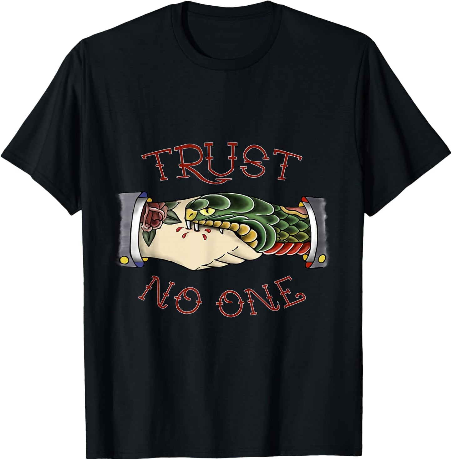 Trust No One - American Traditional Tattoo Small T-Shirt - T-Shirt | Black