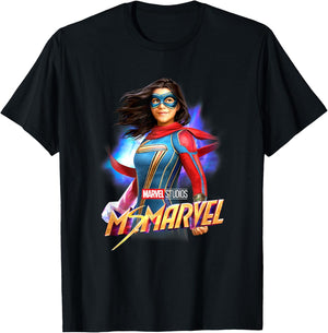Marvel Ms. Marvel Bright Hero Poster T-Shirt - T-Shirt | Black
