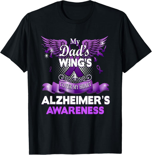 Alzheimer's Awareness Gift Products Dad's Wings Memorial T-Shirt - T-Shirt | Black
