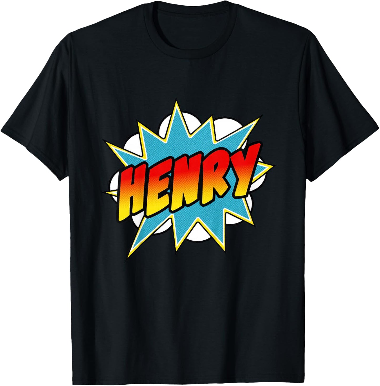 Boys Henry Comic Book Superhero Name T-Shirt - T-Shirt | Black