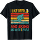 Vintage Retro I Like Beer And Skiing And Maybe 3 People T-Shirt - T-Shirt | Black