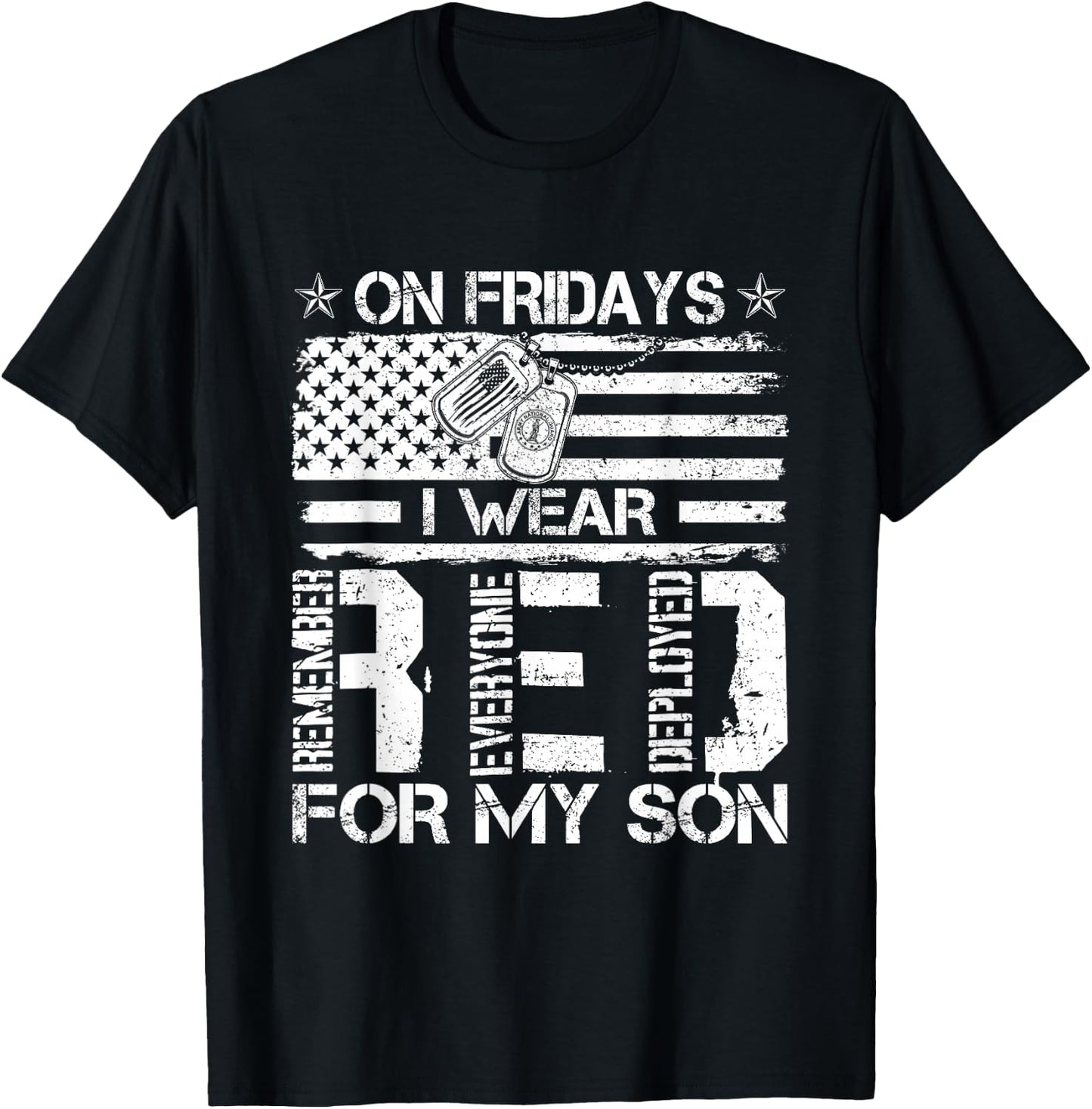 Proud Army National Guard Mom On Fridays I We Wear Red T-Shirt - T-Shirt | Black