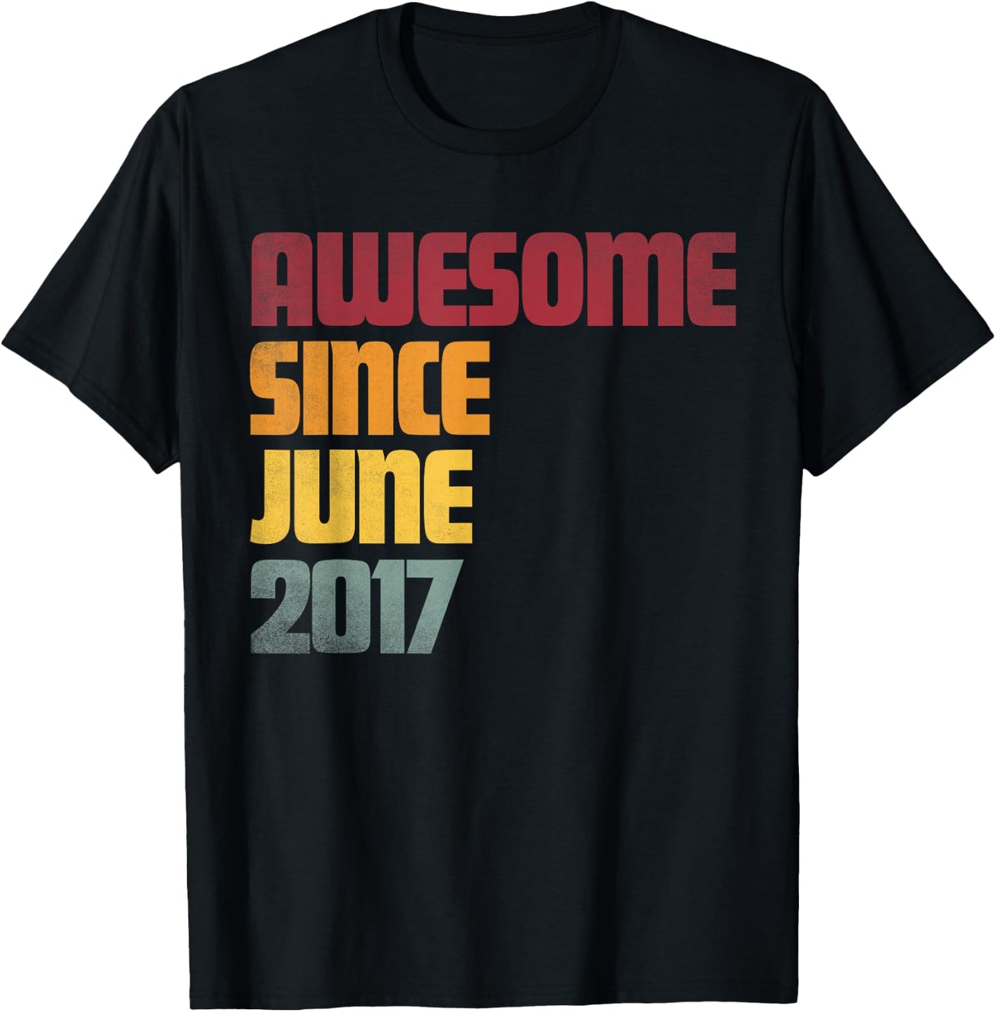 Awesome Since June 2017 9th Birthday - Vintage T-Shirt - T-Shirt | Black