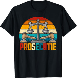 Prosecutie Retro Style Vintage Sunset Prosecutor Lawyer T-Shirt - T-Shirt | Black