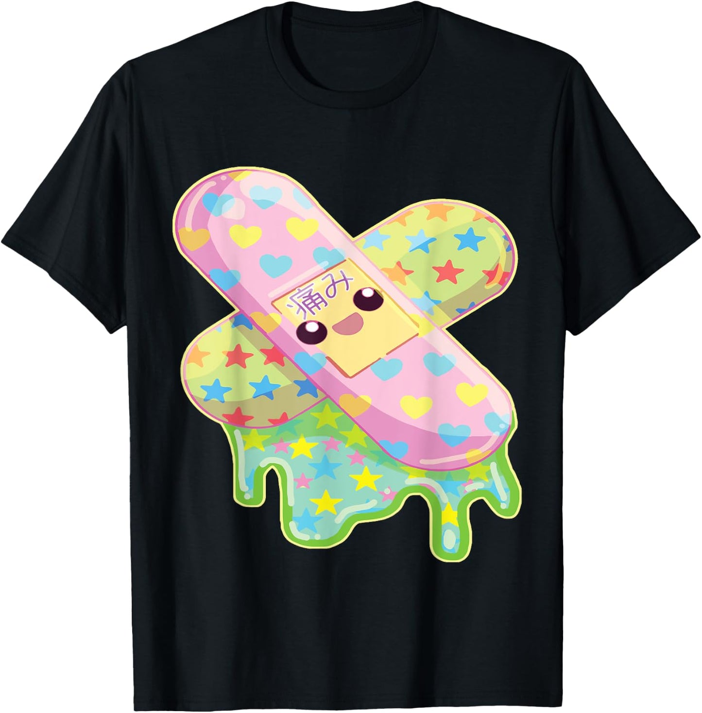 Kawaii Bandaids T-Shirt - T-Shirt | Black