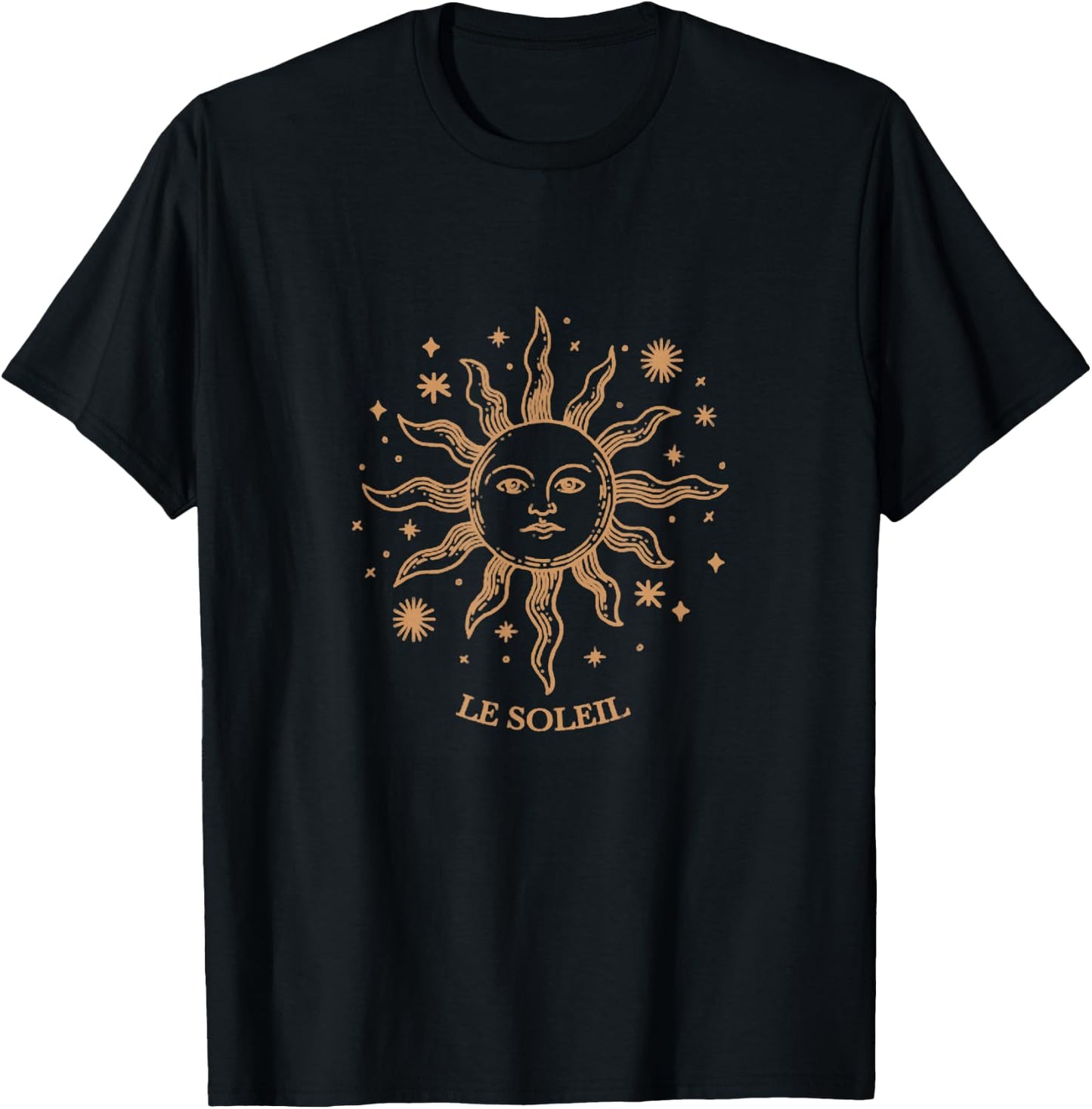 Vintage Boho Le Soleil Celestial T-Shirt - T-Shirt | Black