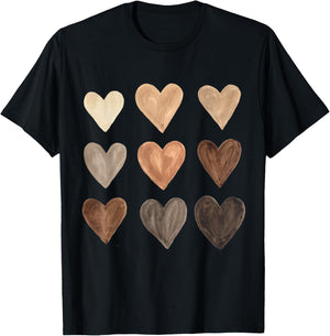 Melanin Hearts Social Justice Equality Unity Protest T-Shirt - T-Shirt | Black