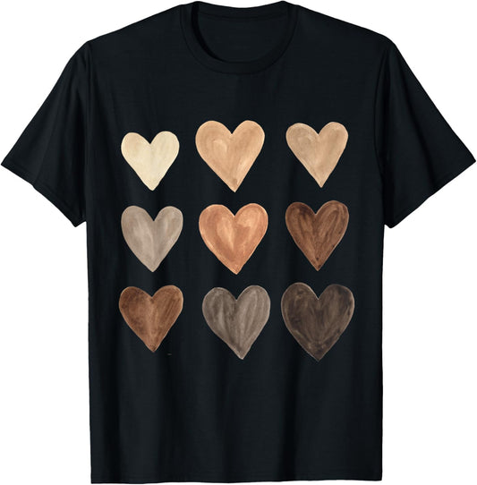 Melanin Hearts Social Justice Equality Unity Protest T-Shirt - T-Shirt | Black