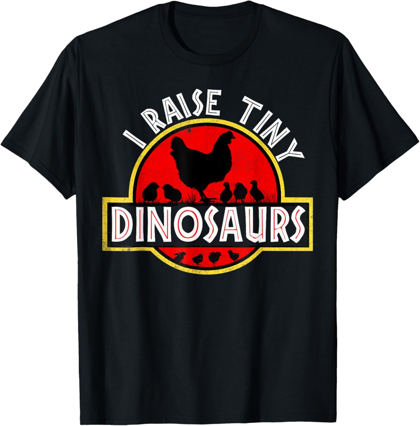 I Raise Tiny Dinosaurs Shirt Cute Funny Chicken Lover Women T-Shirt - T-Shirt | Black