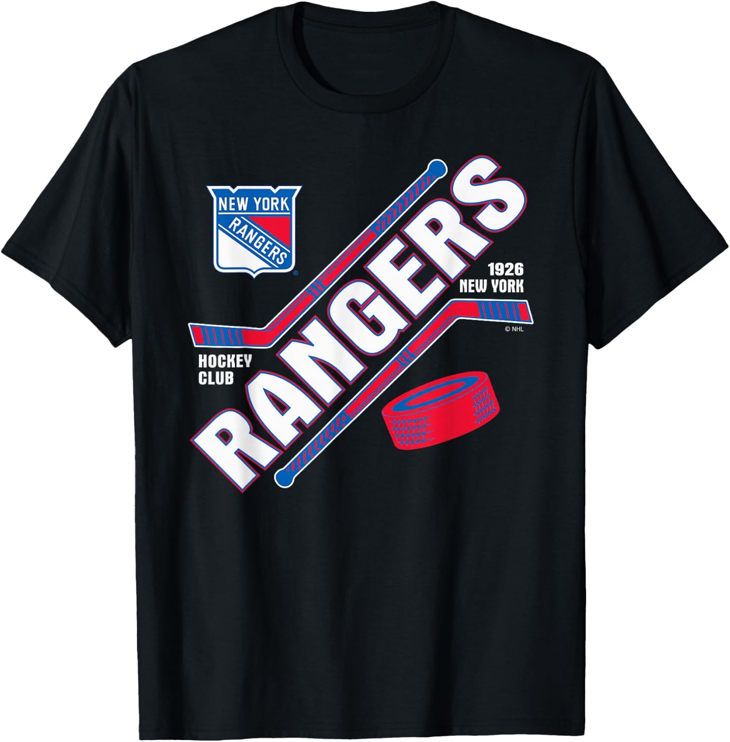 New York Rangers Force Black Officially Licensed T-Shirt - T-Shirt | Black
